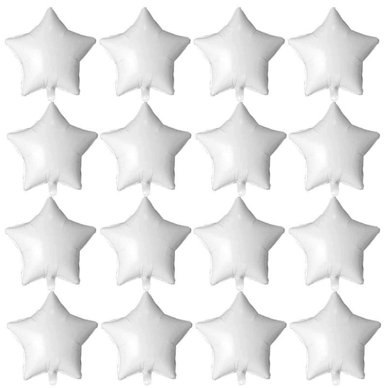 18" White Star Mylar Balloons Foil Helium Balloons for Wedding Baby Shower Birthday Party Decorations, Pack of 20